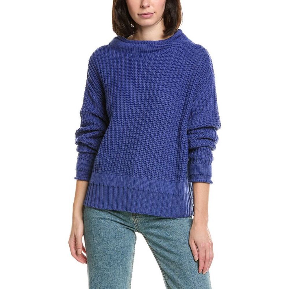 Labiz Womens  Mock Neck Sweater, Blue